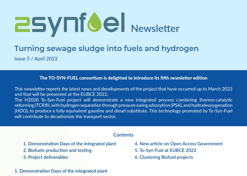 TO-SYN-FUEL Newsletter, Issue 5