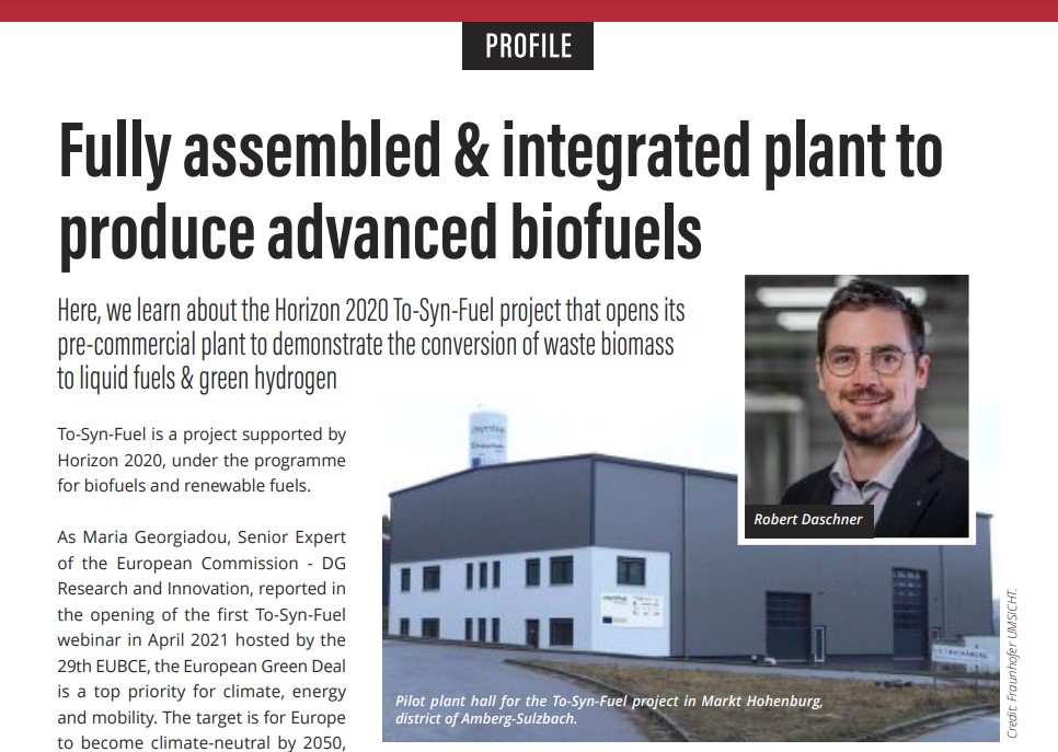 Fully assembled & integrated plant to produce advanced biofuels